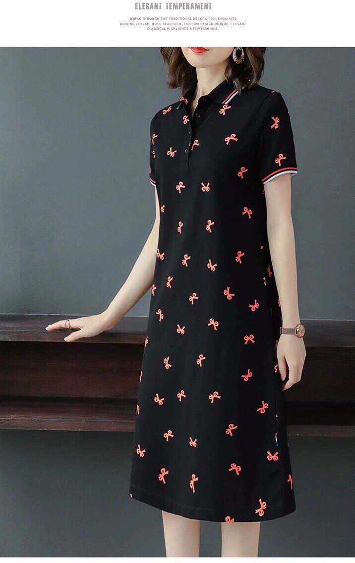 Đầm Suông Nơ Đỏ - HN1023